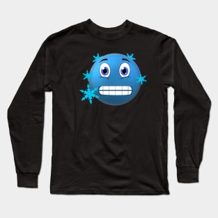 Merry Christmas Freezing Emoji Long Sleeve T-Shirt